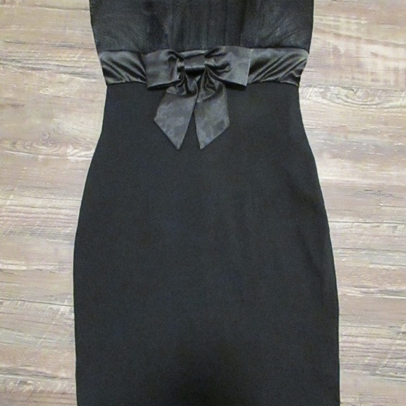 Strapless Empire Waist BodyCon Little Black Dress - Picture 5 of 8